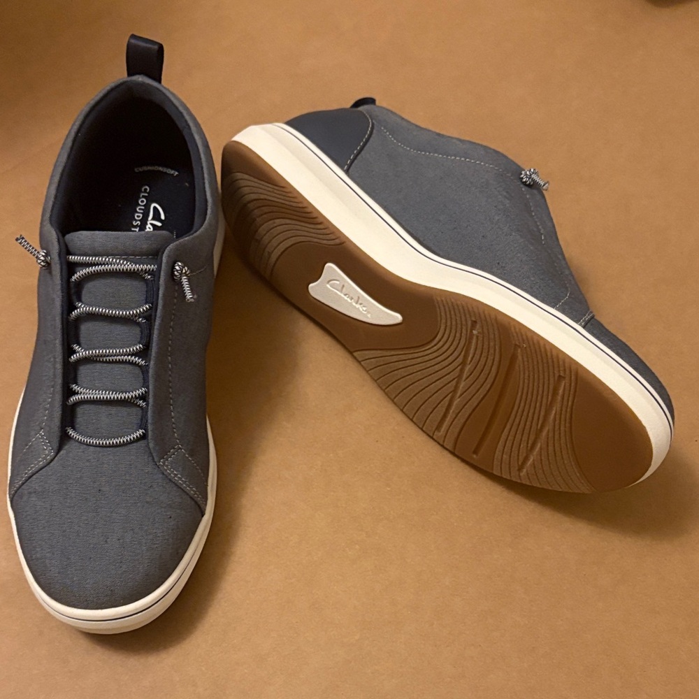 Clarks Women’s Gray and White Sneakers